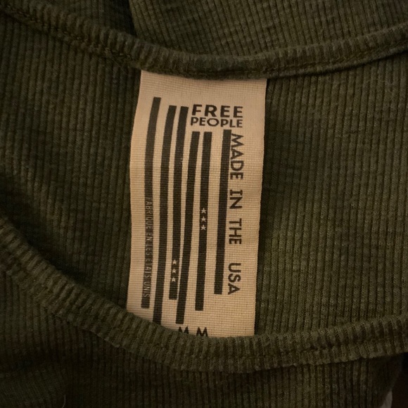 Free People Ribbed Knit Tank Top. Olive color size M - Picture 4 of 4